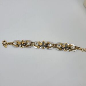 J Crew Artistic Silver Tone Gold Tone Clear Crystal Bracelet